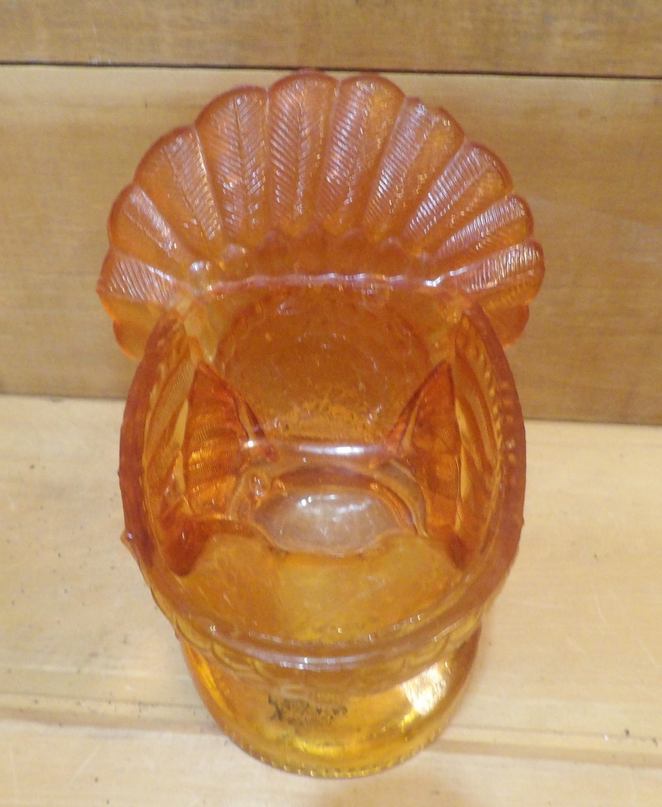 1 Orange Turkey on A Nest Candy Dish. 6¼”L x 5″W x 2⅛”D x 7″H.
