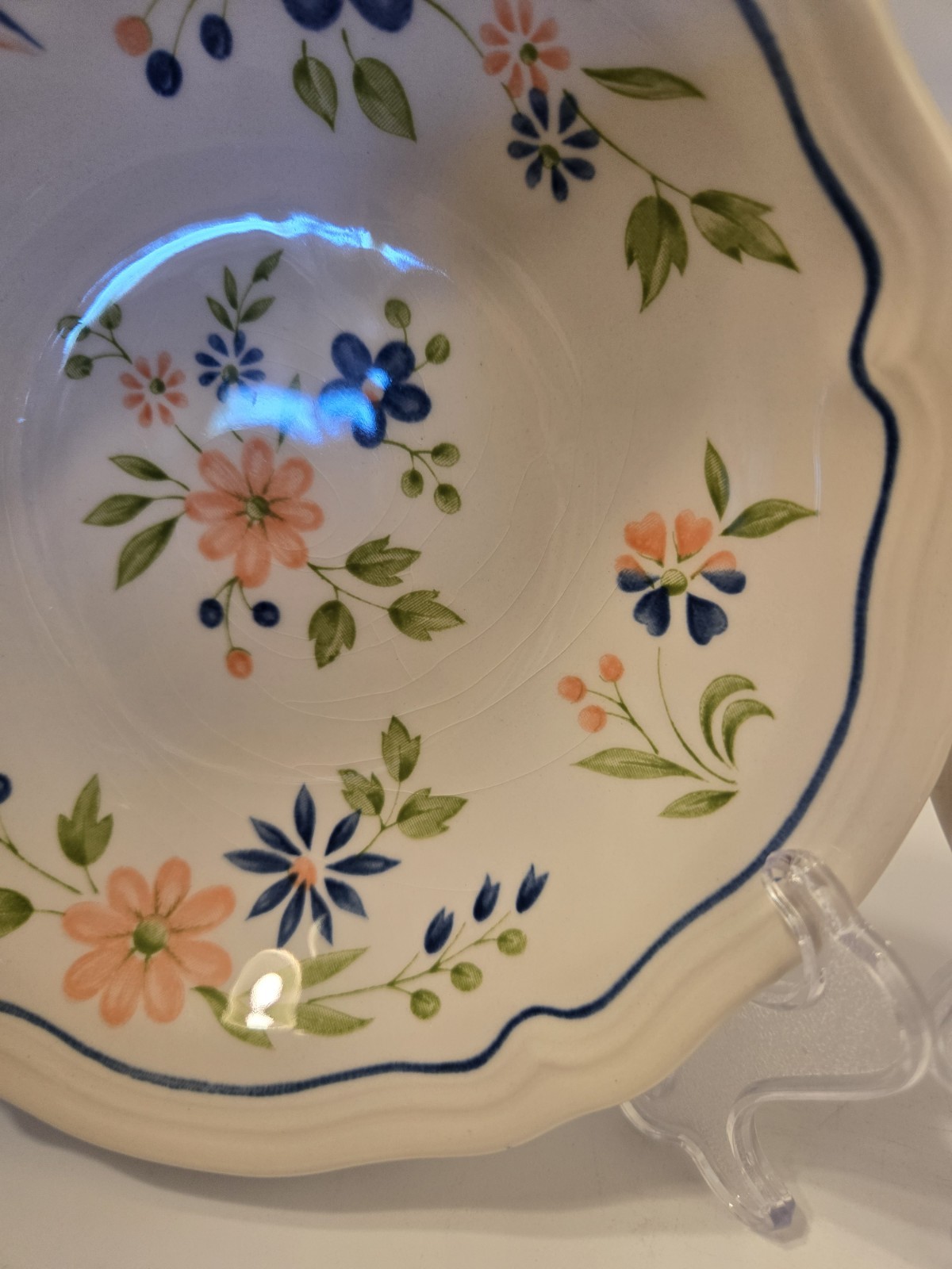 Vintage Sears Country French Ironstone 70’s #4453 Scalloped Floral Set Of 12