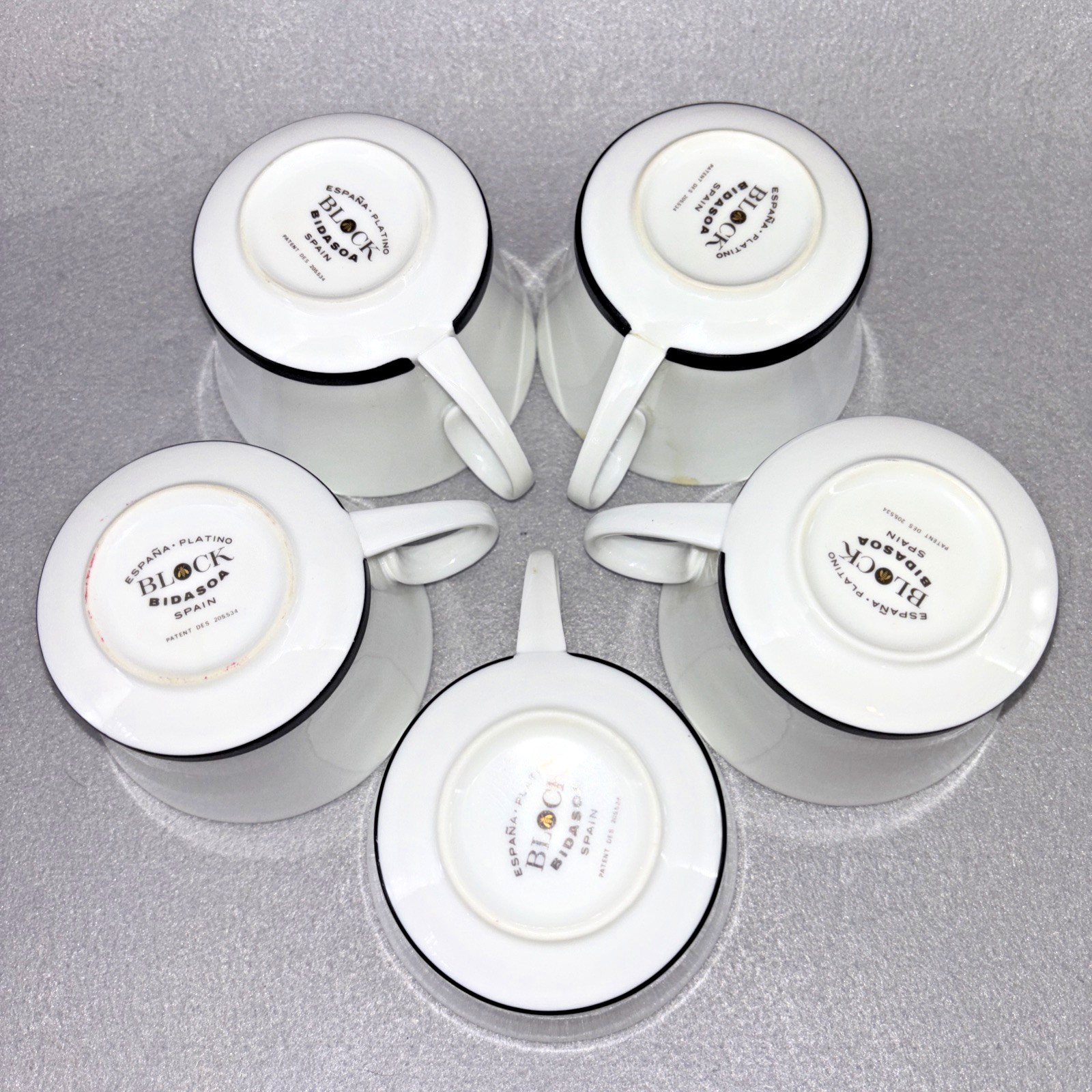 Block Bidasoa “España Platino” Coffee And Dessert Set 15pc Vintage MCM Spain EUC