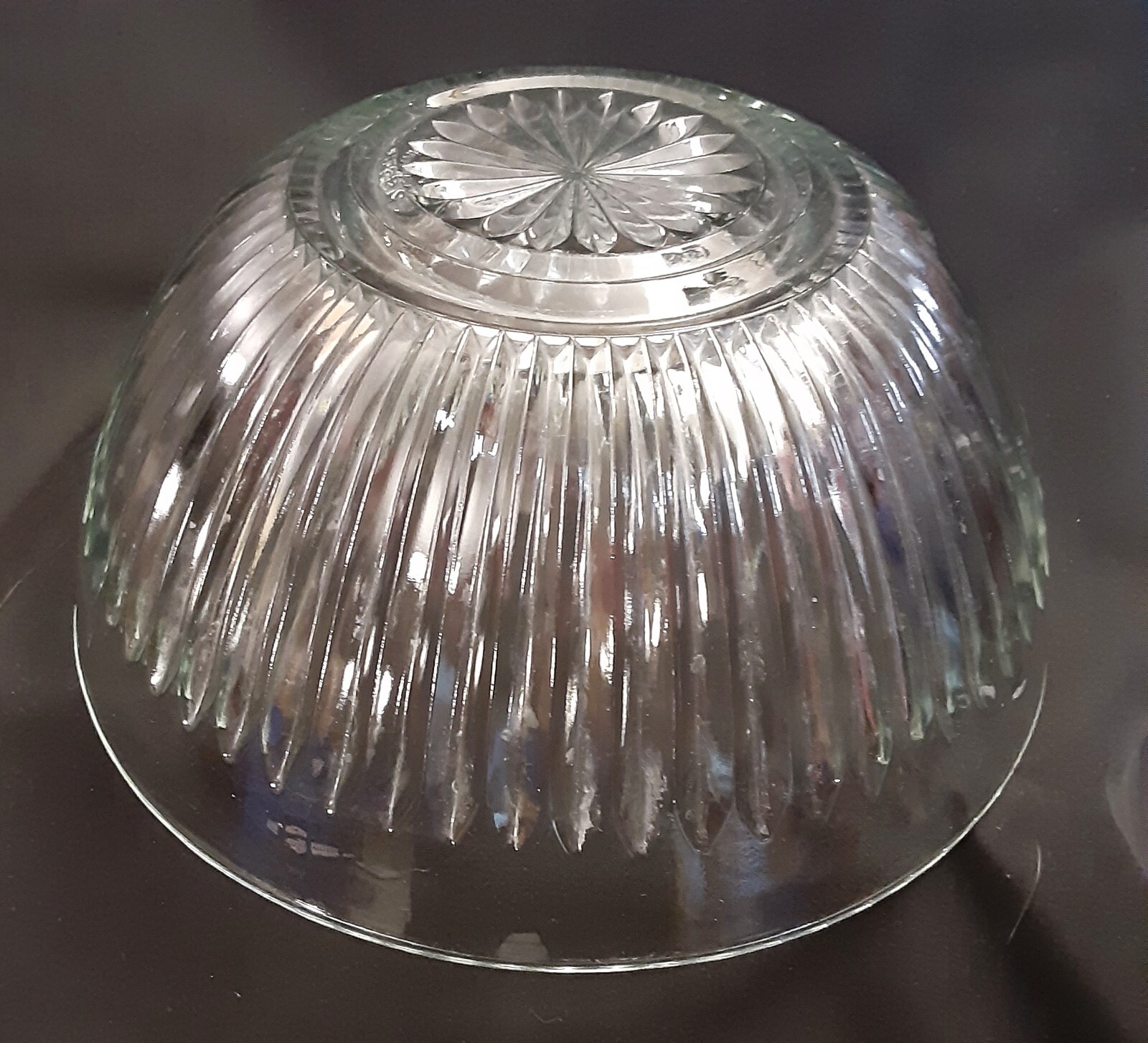 Kig Malaysia Glass Mixing Serving Fruit Bowl Ribbed Starburst 10″
