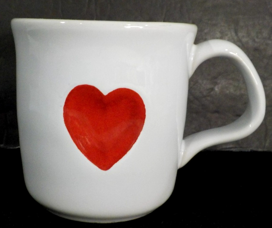 WILLIAMS SONOMA Red Heart Romantic Valentine MUG 14 oz Stoneware (EUC***L@@K)