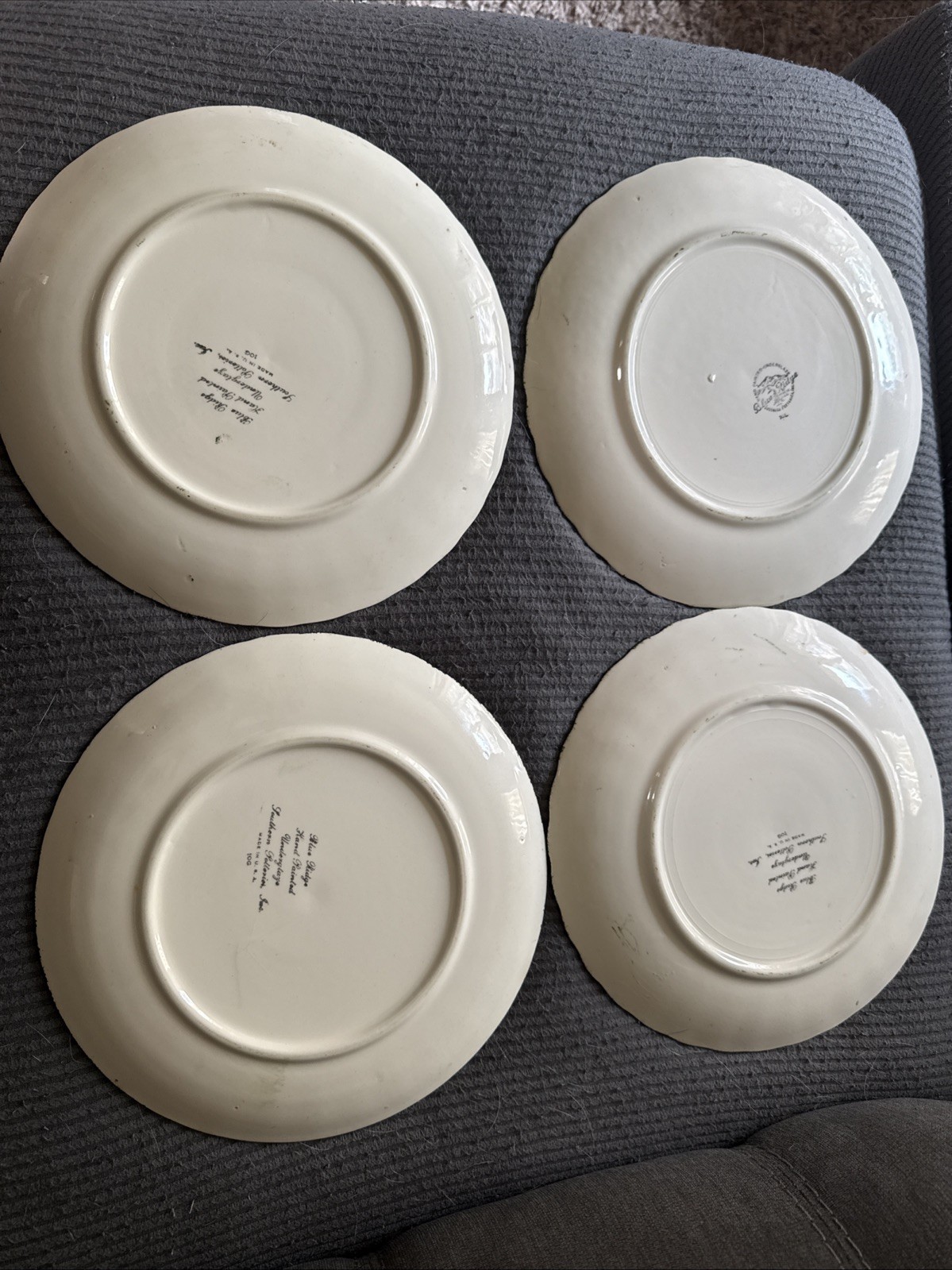 Blue Ridge hand Painted Southern Potteries Inc Bowls (5) Plates(4)