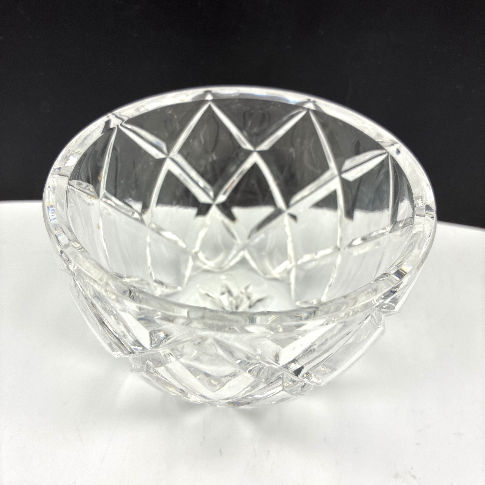 Vintage Pear Shaped Cut Crystal Glass Style Lidded Jam Candy Condiment Dish 6in