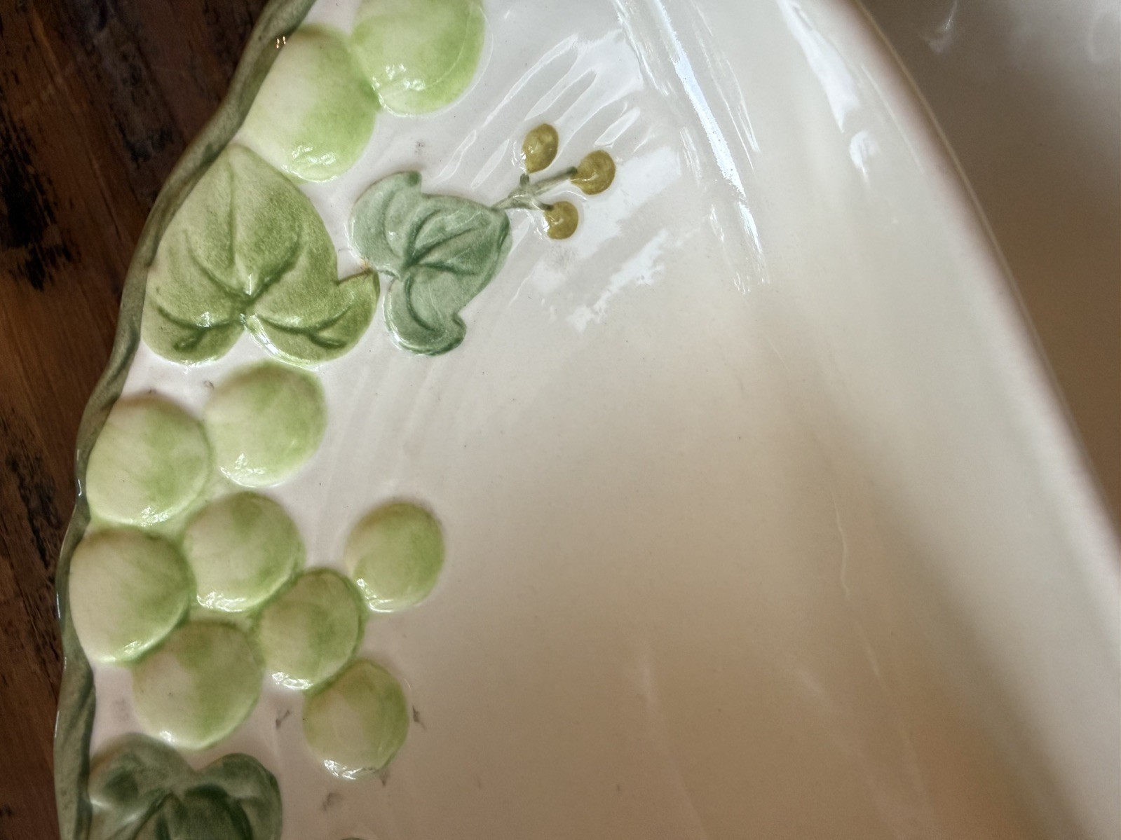 Metlox Poppytrail Grape Arbor Green Divided Serving Dish