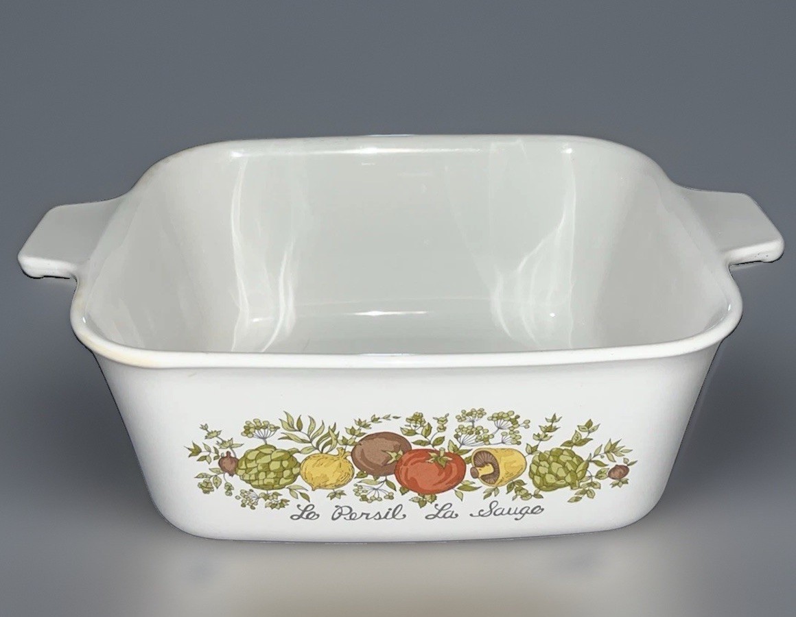 (3)VTG Corning Ware ”Spice Of Life”L’Echalote, Le Persil La Sauge Without Lids