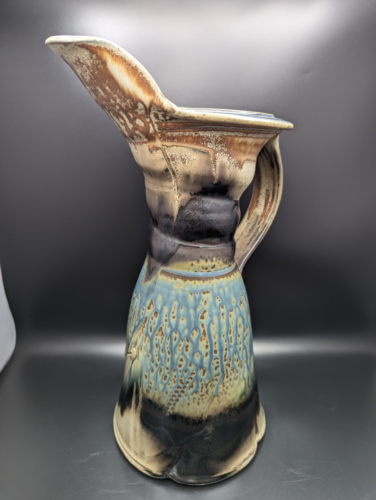 Huge 16.75″ Steven Hill Cypress Pitcher Porcelain Studio Art Pottery Signed