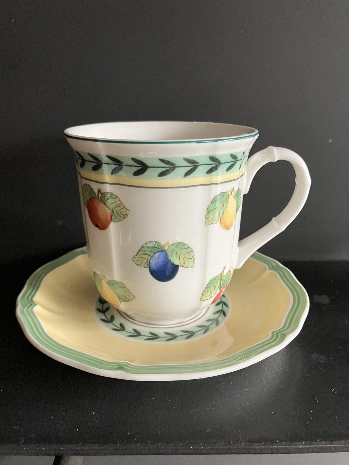 Villeroy & Boch Country Collection Cup and Saucer Set Fruit and Leaves