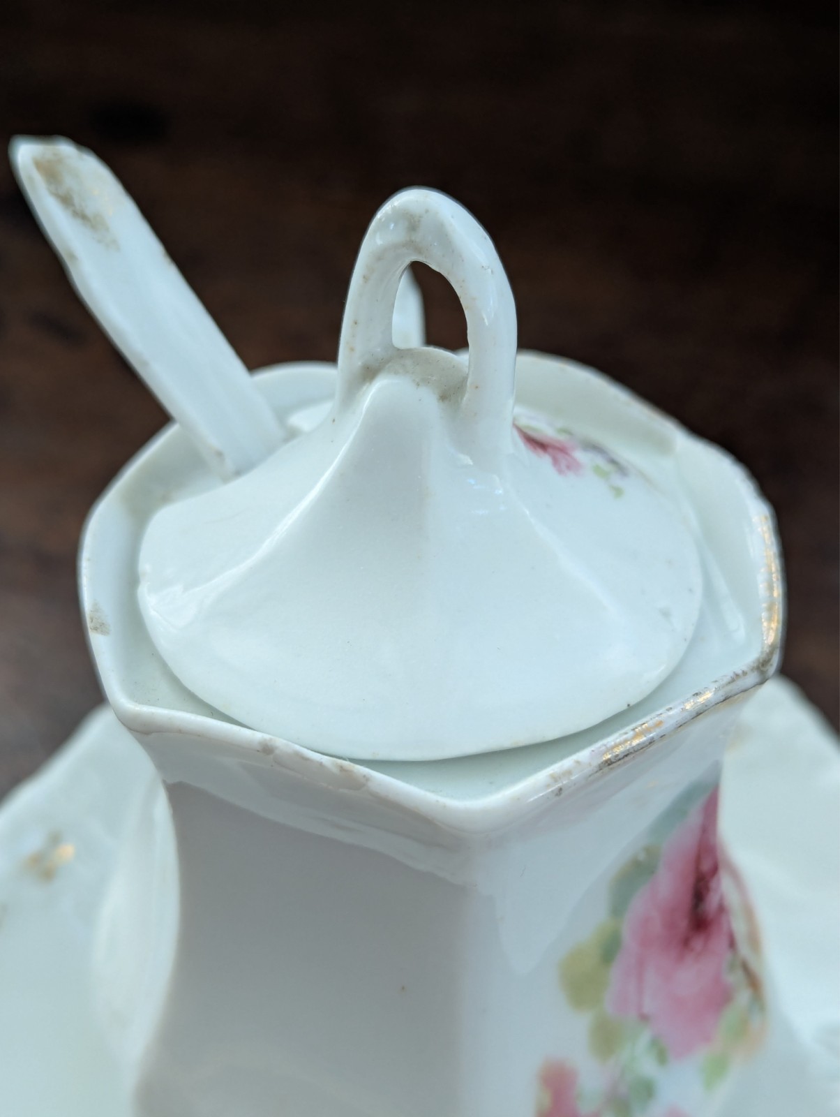 Mixed Set Vtg GERMAN BAVARIAN Porcelain Lusterware Pitcher, Creamer, & Sugar