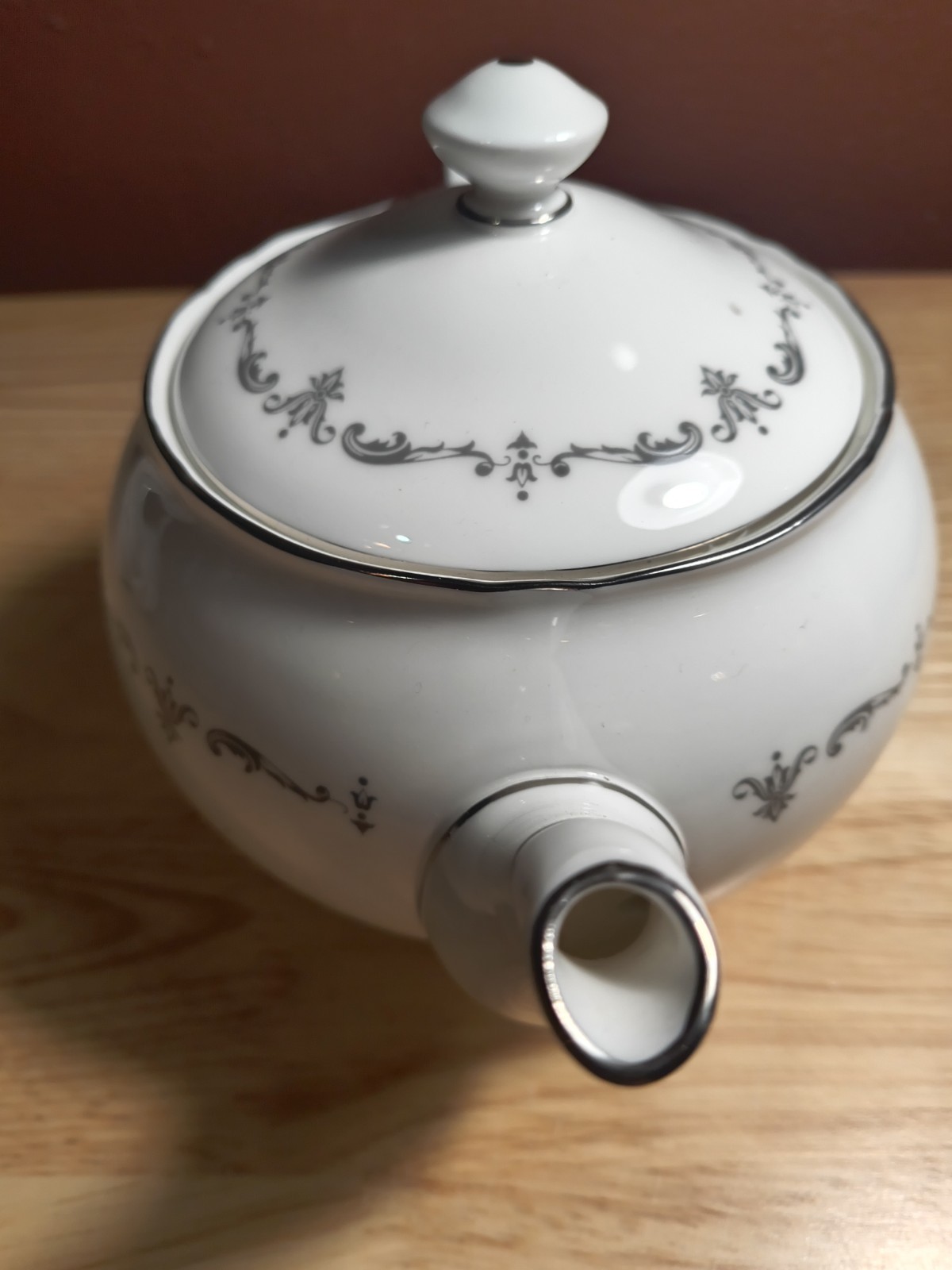 Royal Worcester Silver Chantilly Teapot with Lid 1963