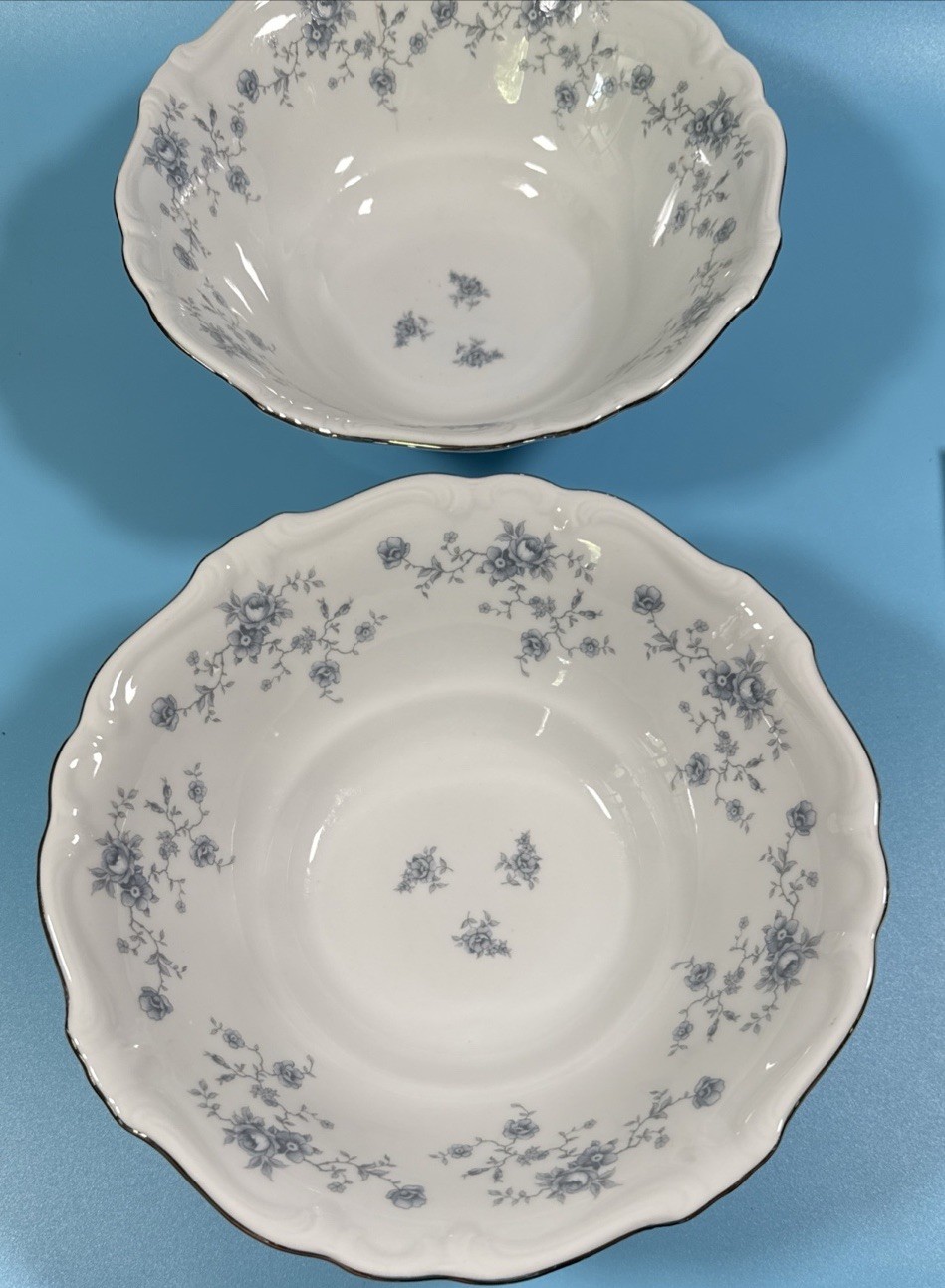 Johann Haviland Bavaria Germany Fine China Blue Garland 2 Serving Bowls