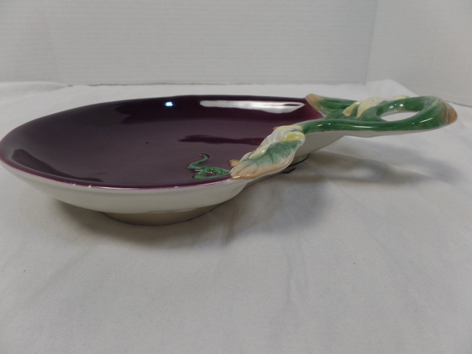Fitz & Floyd Gardening Gourmet Eggplant Plate Canapé Appetizer Purple 9”