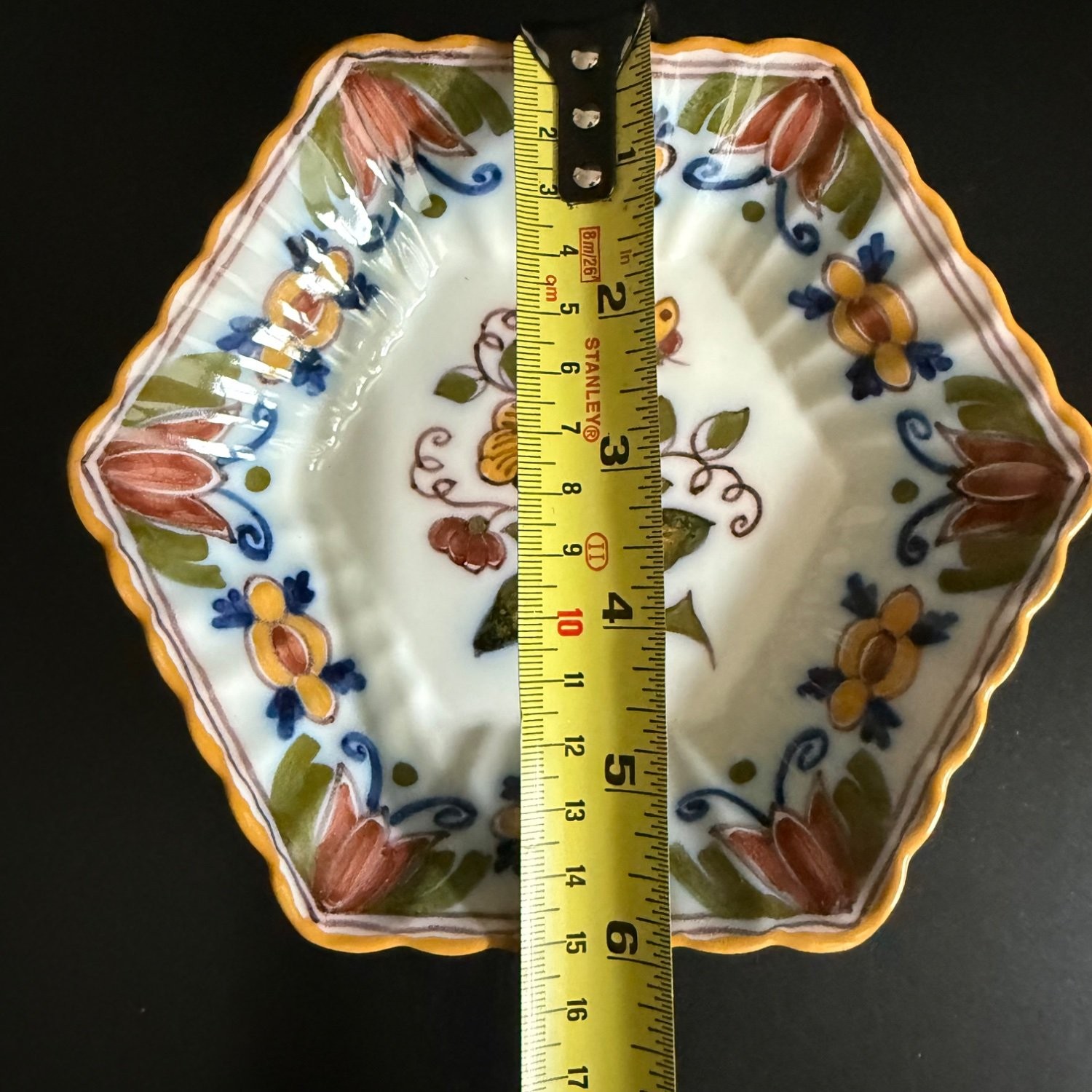 Antique Royal Tichelaar Makkum Bowls 6 Ince Floral Ceramic Hexagon Hanging
