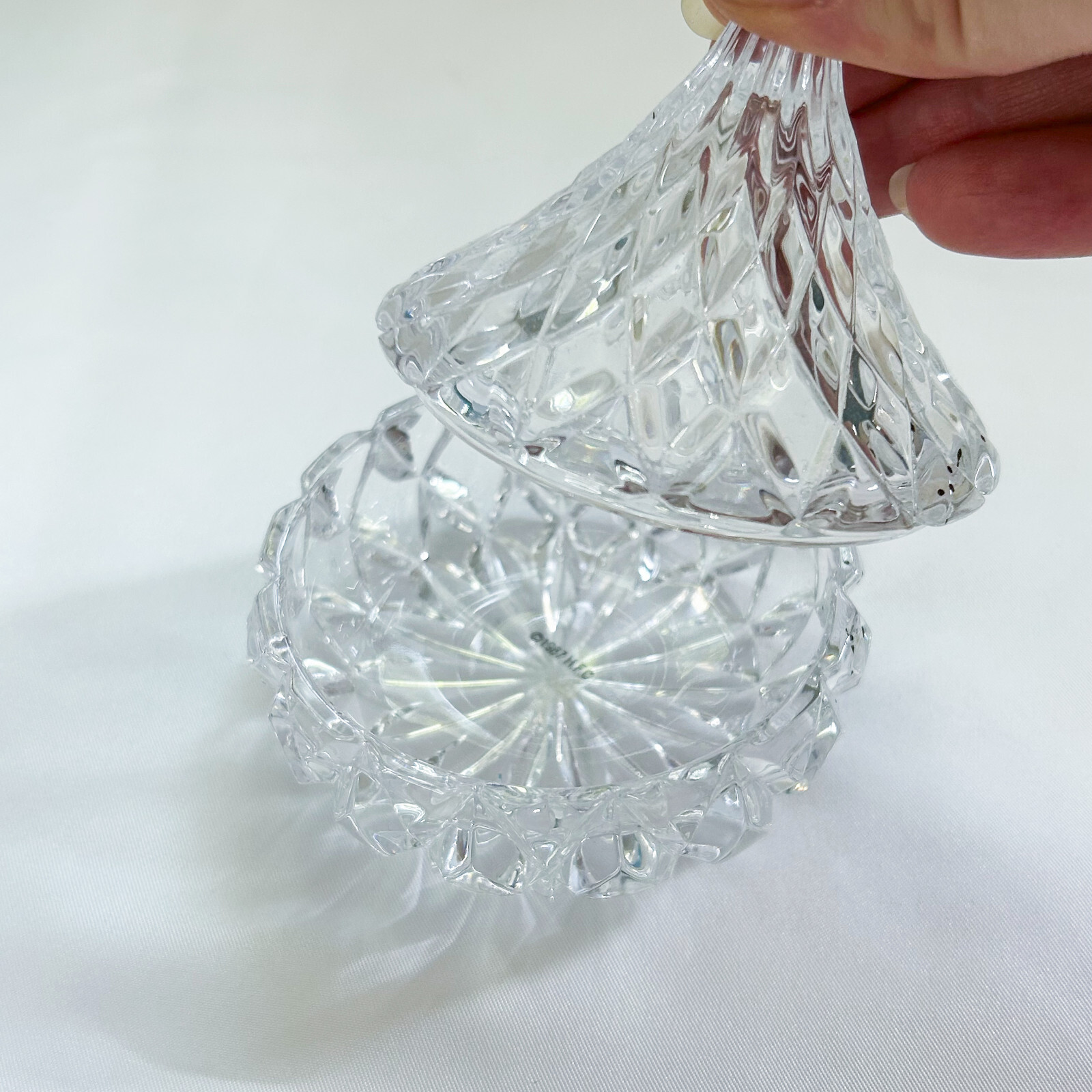 Hershey’s Kiss 1987 Lead Crystal Two-Piece Dish by Jonal with Box