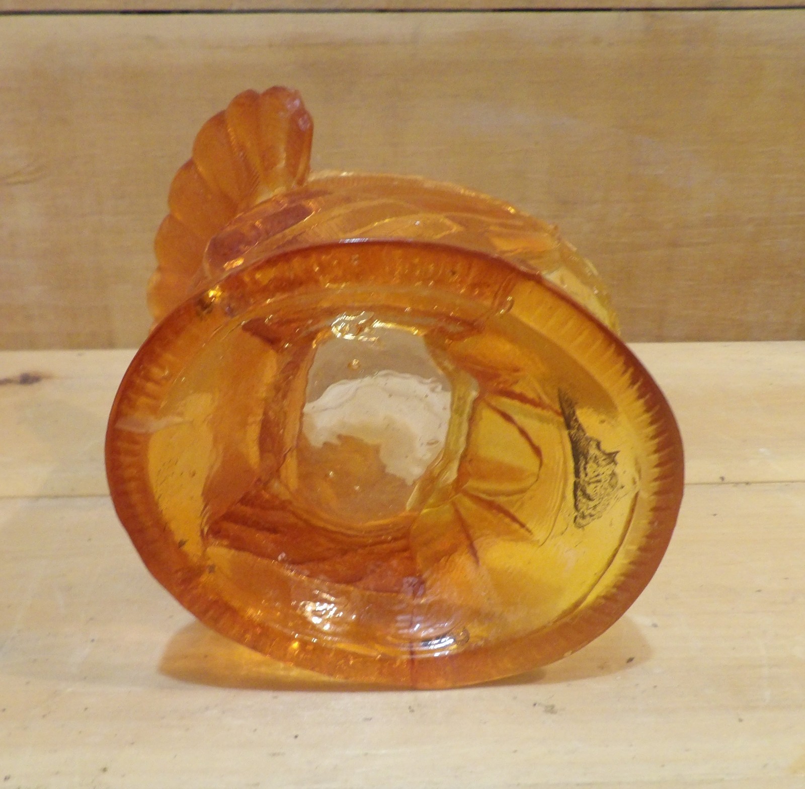 1 Orange Turkey on A Nest Candy Dish. 6¼”L x 5″W x 2⅛”D x 7″H.