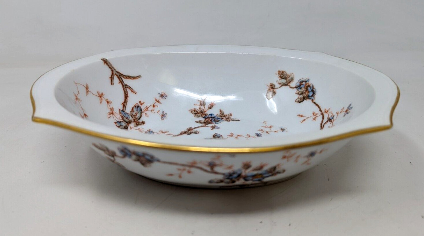 VTG D&C Delinieres Limoges Dorique Blue Blossom Vegetable Serving Bowl Dish KP21