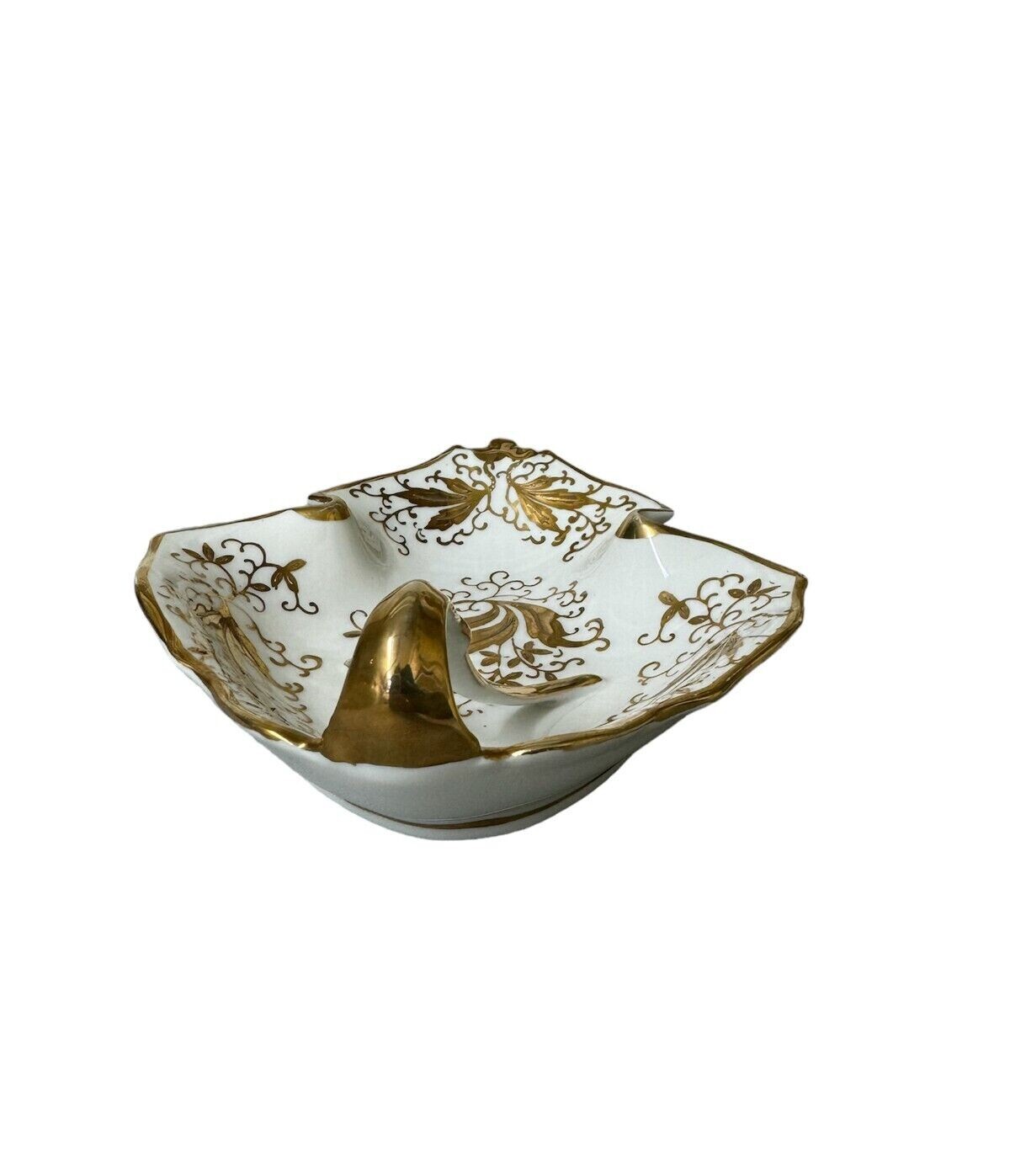 Vintage Lenwile Ardalt 6859 Embossed Gold Leaf Scroll Tray
