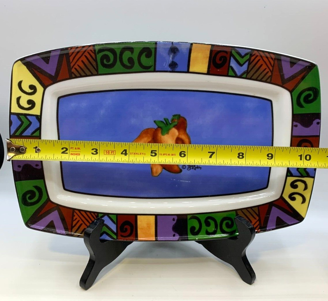 Sue Zipkin Hand Painted Serving Platter of original art work of Chili Peppers.