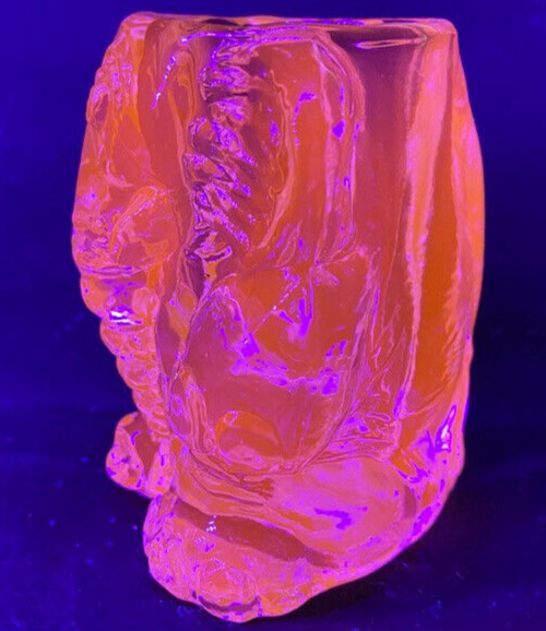 Blue Vaseline glass Circus elephant toothpick Q-tip holder uranium match crying