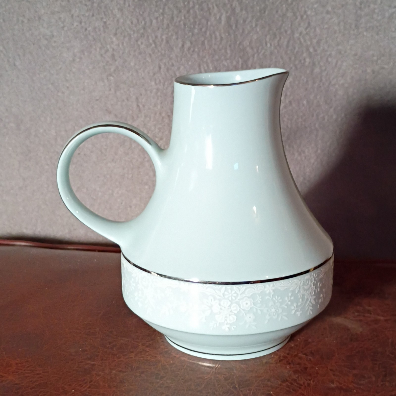 Noritake Fidelity Creamer & Sugar Set Light Blue Floral Porcelain Japan 3pc