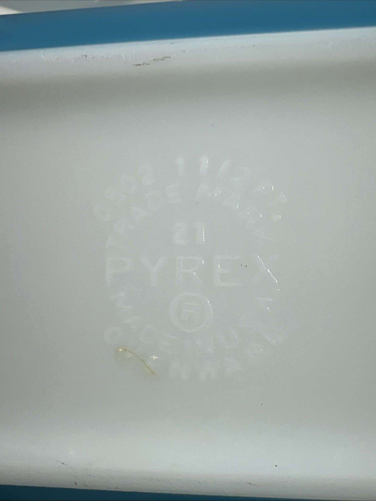 PYREX Snowflake Blue Garland 503 Dish 1 1/2 Qt Ribbed Glass Lid + 1 1/2 pt dish