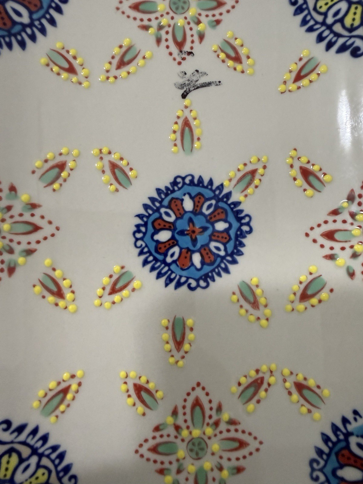 Yokohama Studio Small Tray Hand Painted Embossed Floral