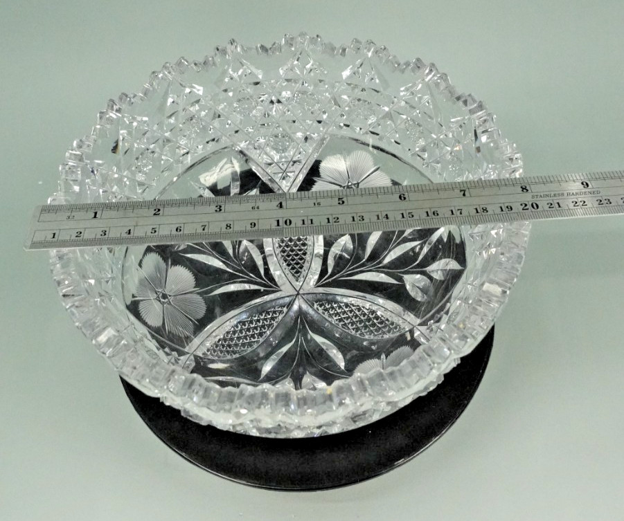 Estate 8” American Brilliant Period Crystal Glass Cut Bowl