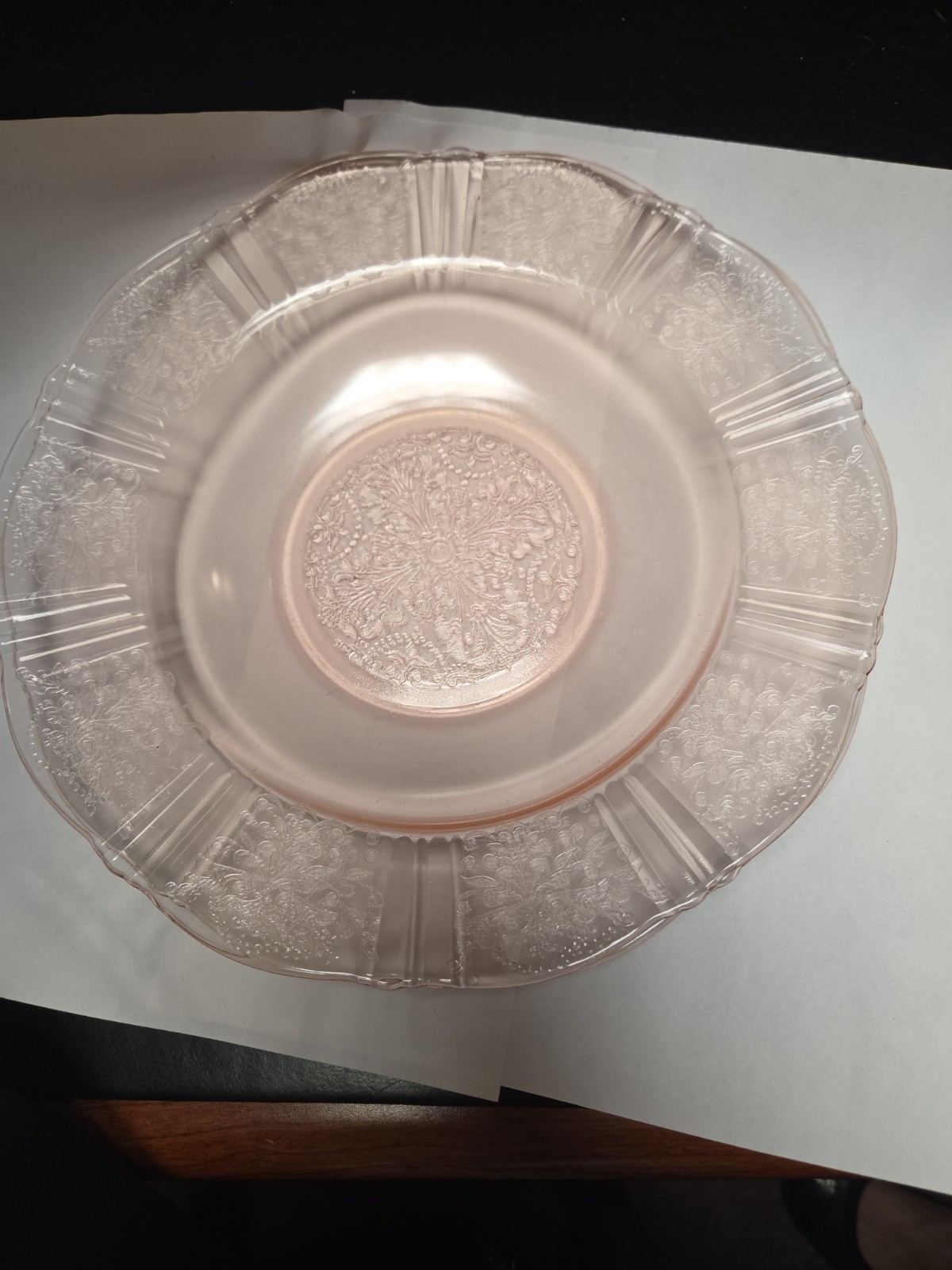 2 MacBeth Evans Pink Depression American Sweetheart Flat Soup Bowls (2)