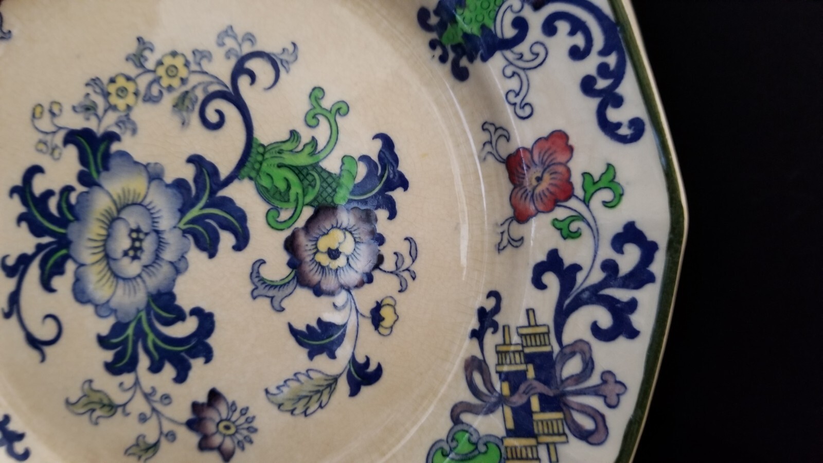 Doulton Burslem Porcelain Plates, Set of 4, Blue & White, 8″. England.