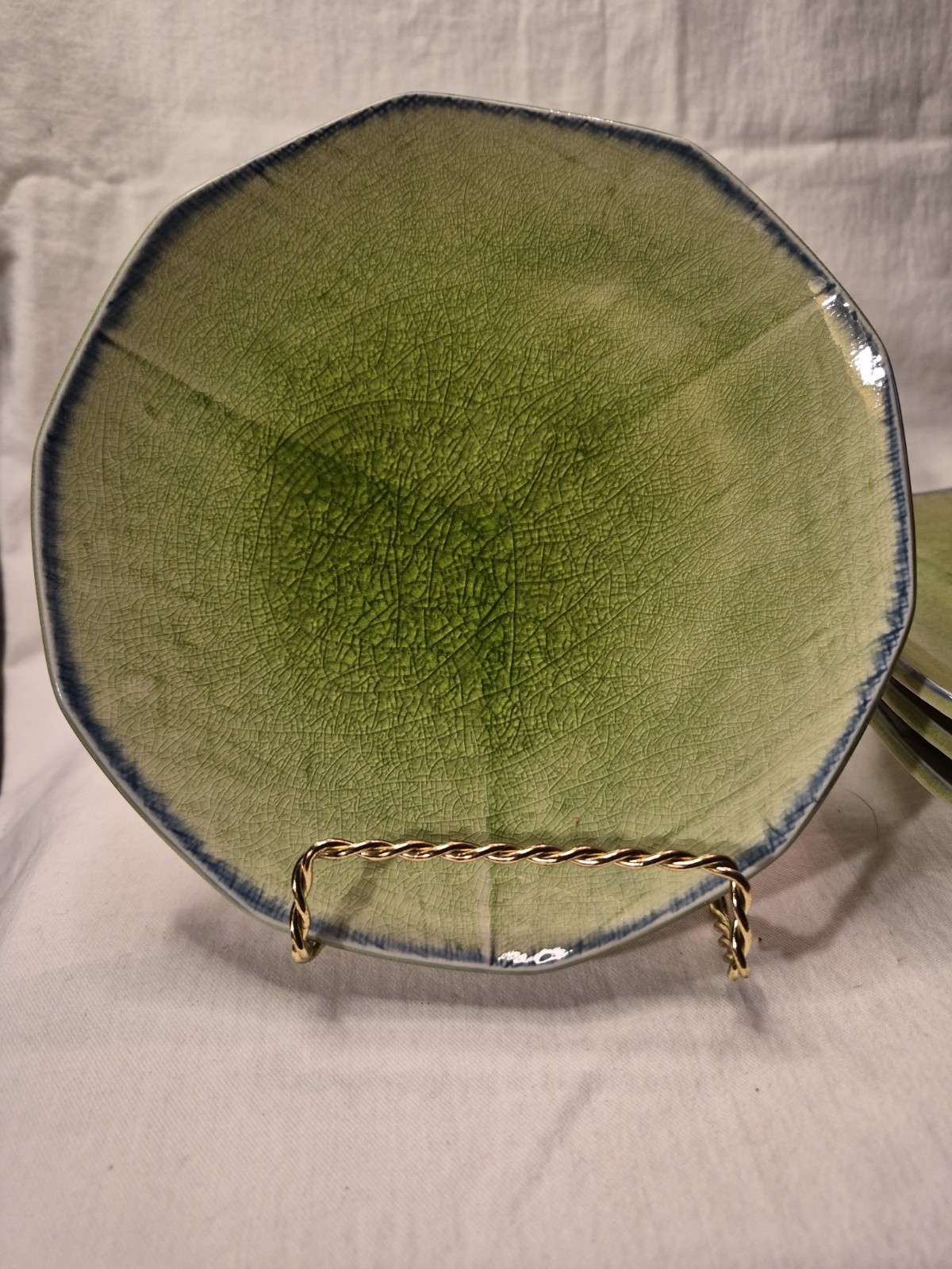 Handmade Plates Set of 4 Ceramic Salad or Dessert 8″ Plates Nakagama Japan