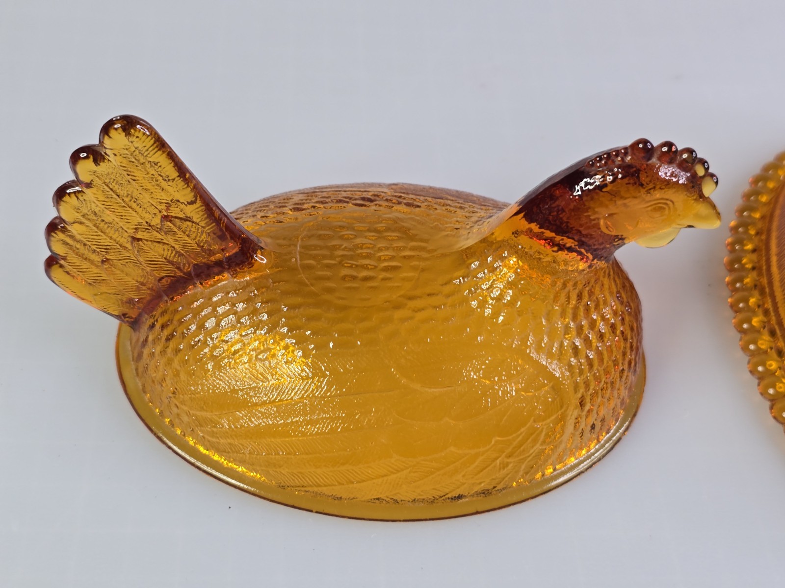 VTG Indiana Glass Amber Golden Hen On A Nest Candy Dish EXCELLENT LOOK !! GIFT !