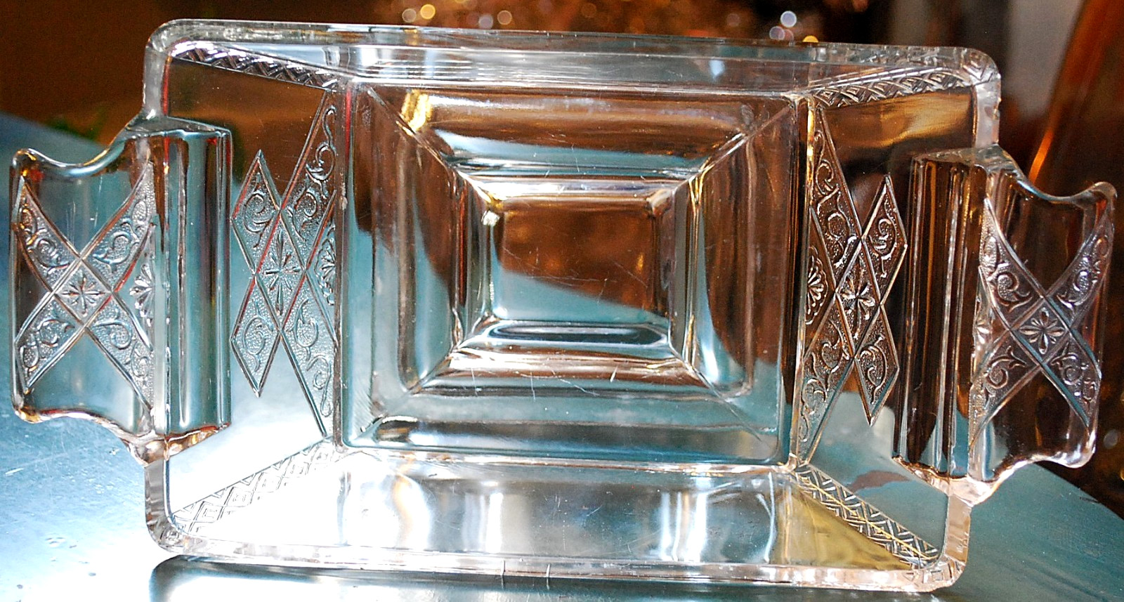 RARE Antique RIVERSIDE JERSEY LILY Pressed Glass FOOTED COMPOTE W LID 1883 10.5″