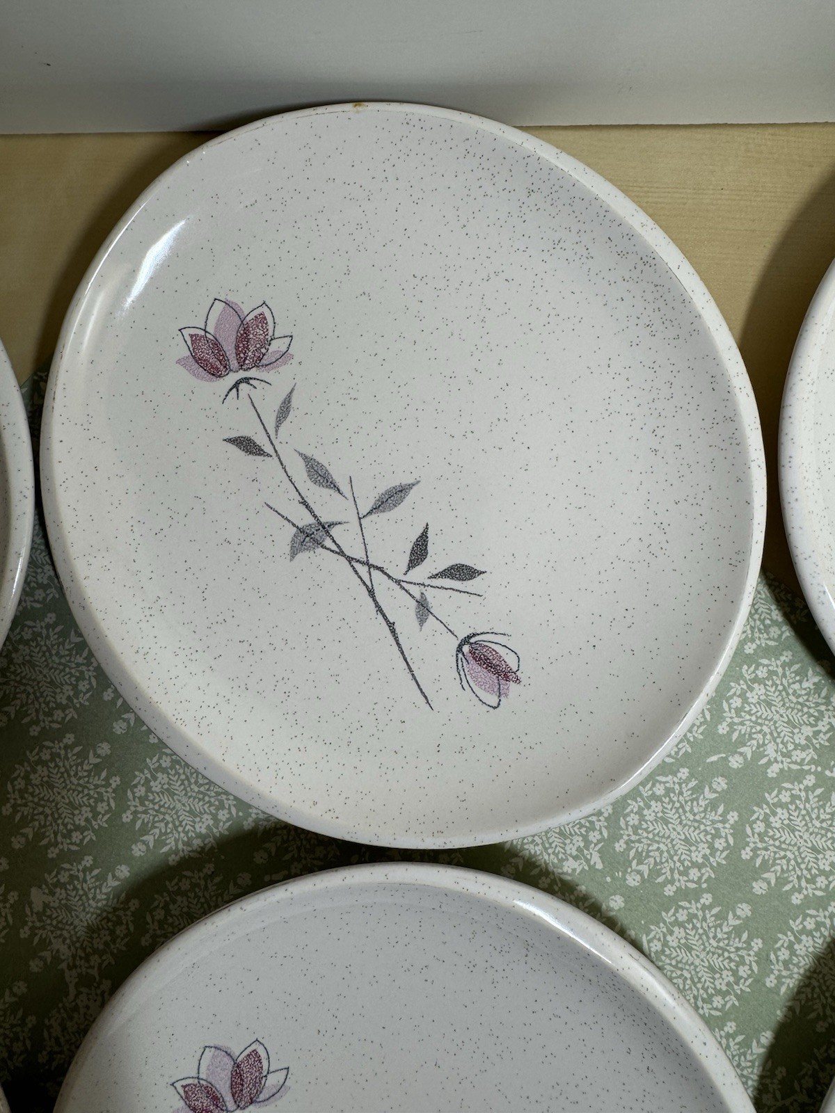 6 Franciscan Duet Rose Bread & Butter Plates USA c.1956-1967 FAST SHIPPING