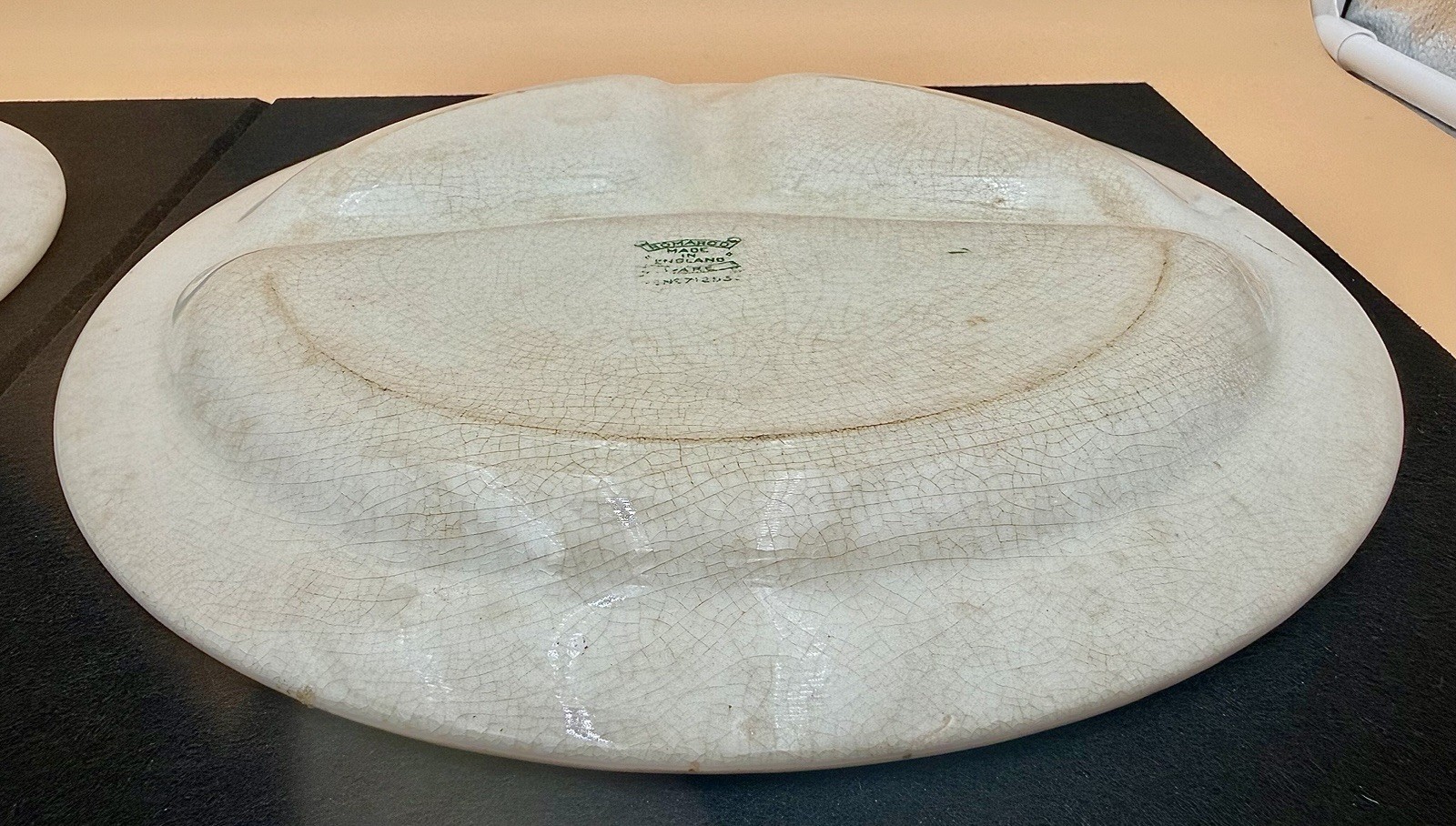 Vintage Romarco Ware Green Willow Divided Grill Plate 1950’s England (4 Pcs)
