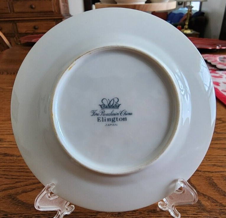 Elington Bread Dessert Plates 6 1/4″ (pairs) Wade Porcelain White Blue Platinum!
