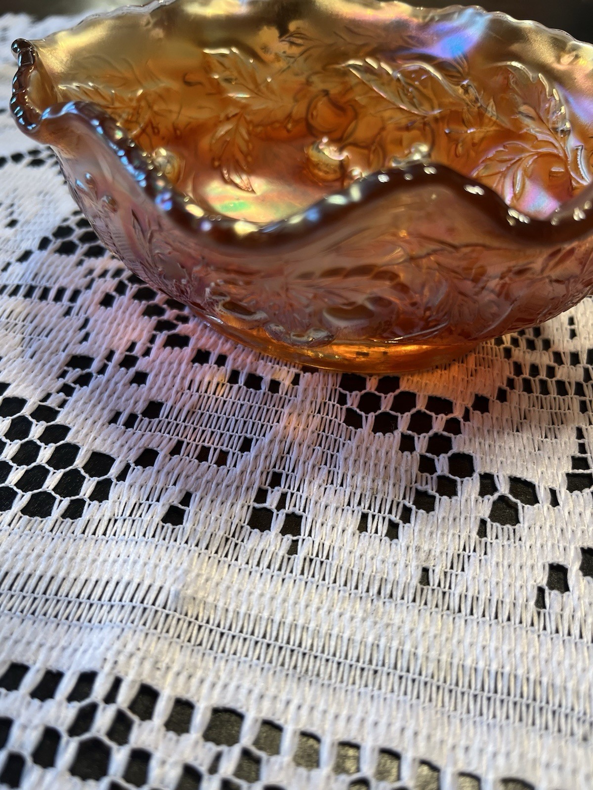 Antique (1905-1913) Dugan Glass Company Marigold Matching Berry Set