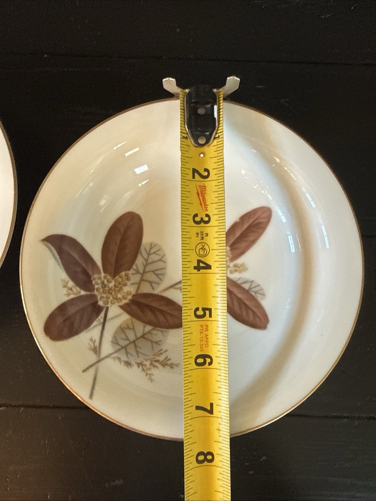 Vintage Set Of 2 Noritake Nuana Soup Cereal Bowls Brown & Gray Leaves 7.5” 1950s