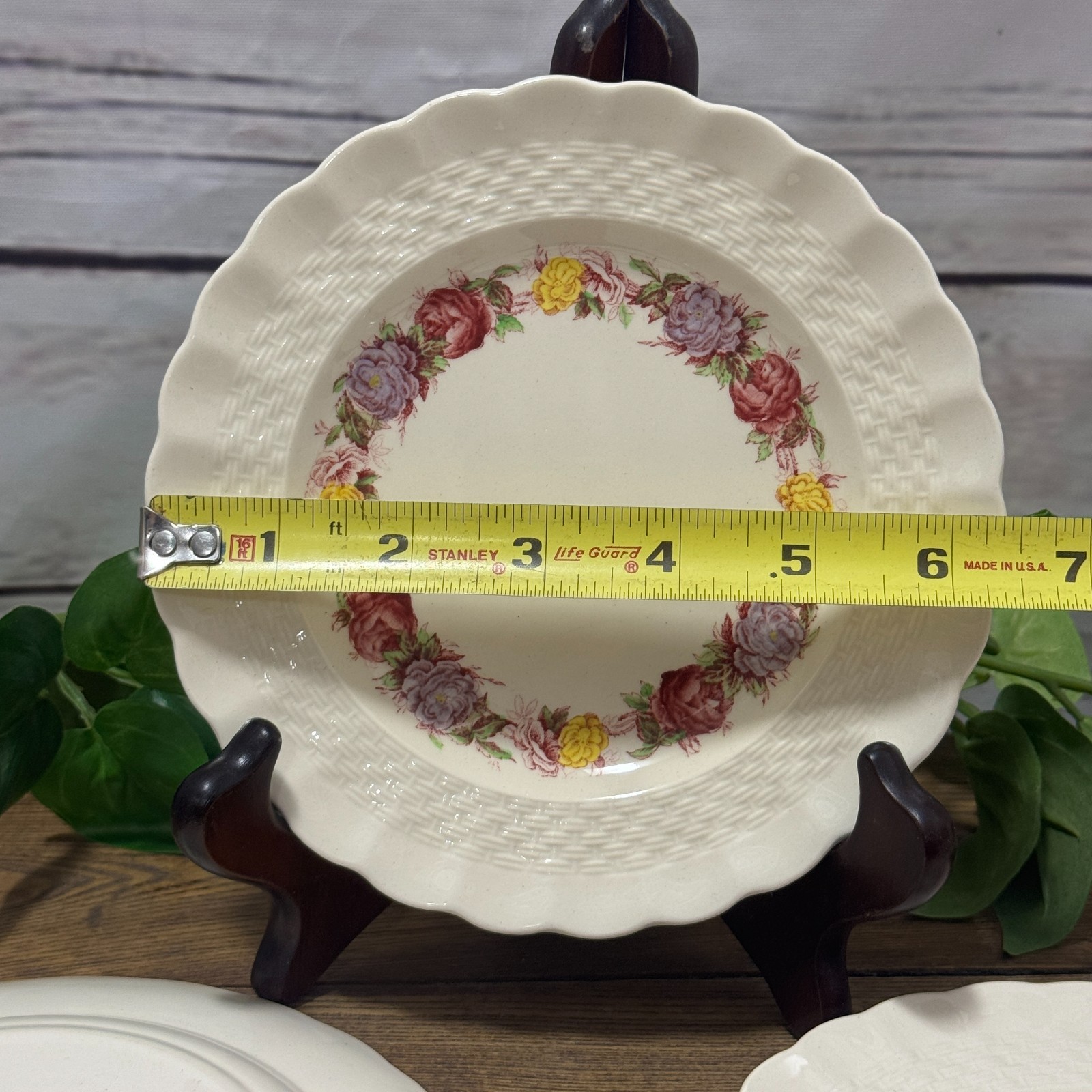 6 Copeland SPODE ROSE BRIAR Chelsea Wicker 6 1/2” Dessert Bread Butter Plates