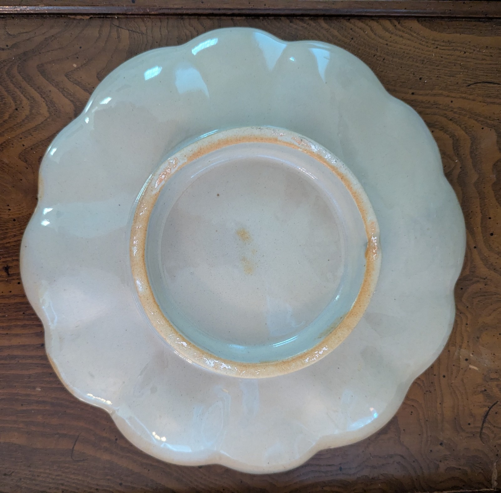 Gorgeous Heavy Turquoise 9 In Vintage Oyster Plate