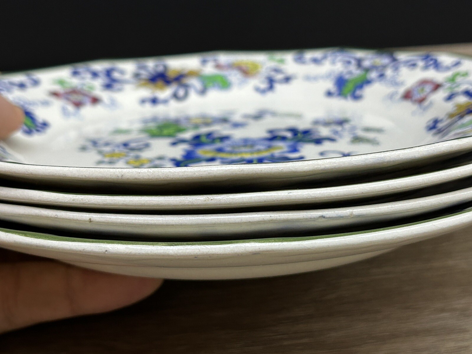 Vintage Doulton of Burslem Nankin Handpainted Dinner Plate Set Of 4 England