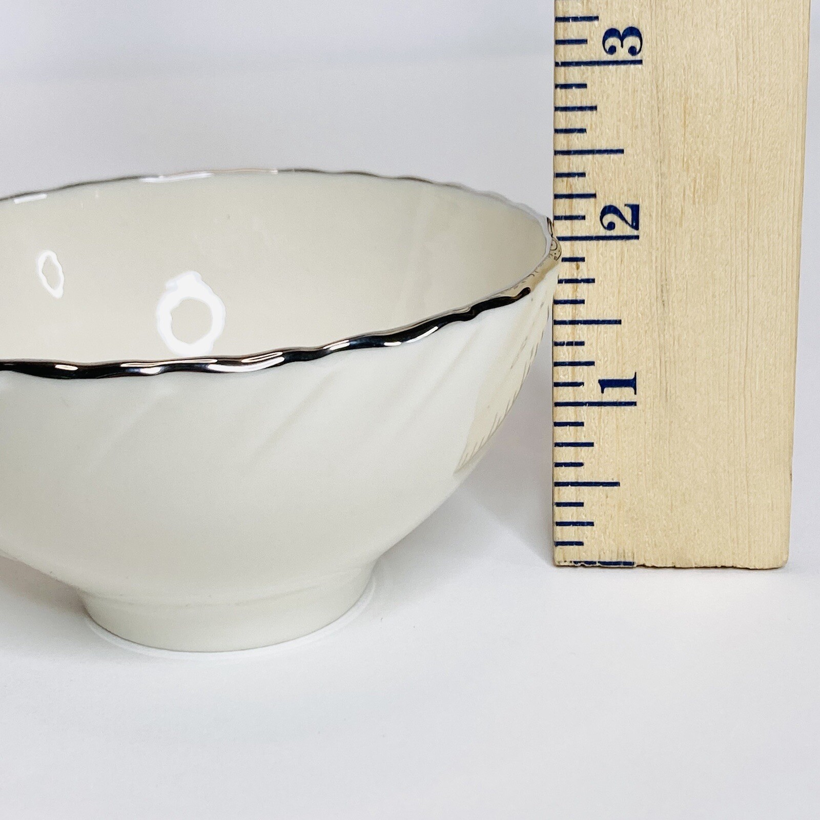 Lenox Weatherly Platinum Teacup Ivory White Silver Rim And Handle Made In USA