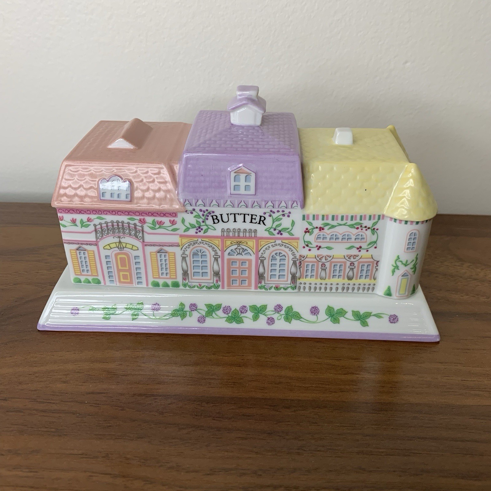Lenox 1994 Spice Village Butter Dish Victorian Home Design Fine Porcelain