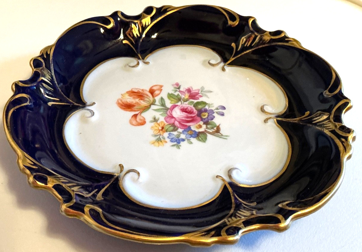 VTG German JLMENAU Graf Von Henneberg Echt Kobalt Cobalt Blue Plate Dish 7.5″