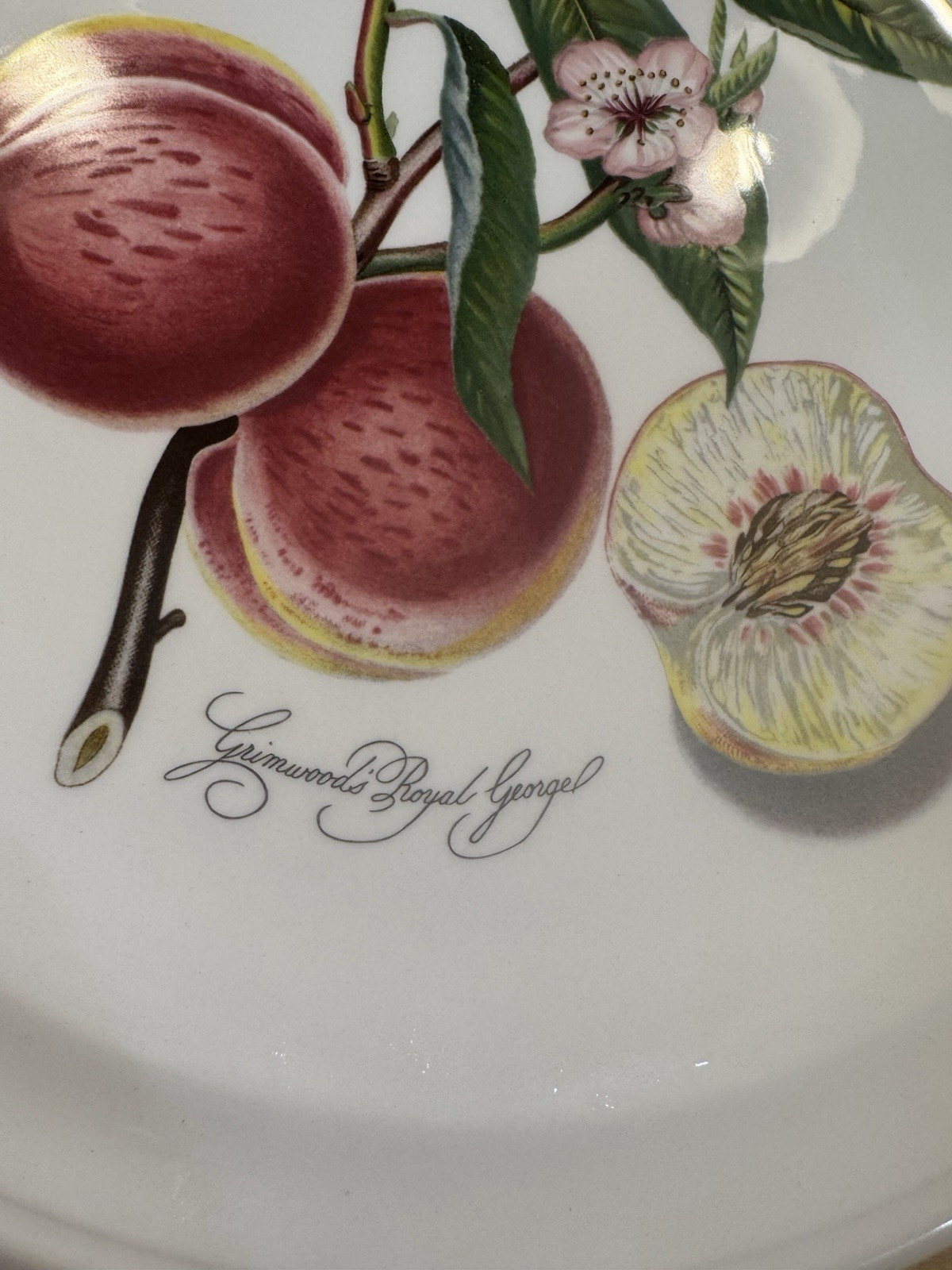 Portmeirion Pomona Set of 2 Dinner Plates – Apple and Peach – 10.5″