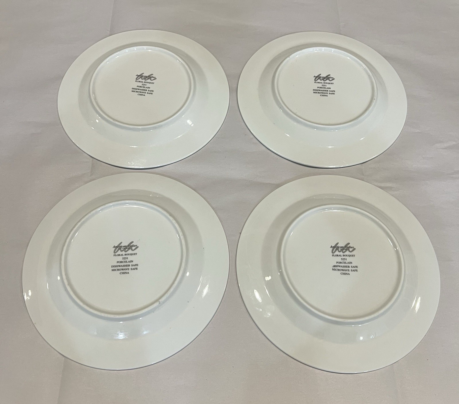 American Atelier Vintage 8” Porcelain China Salad Plates Set of 4 Or Replacement