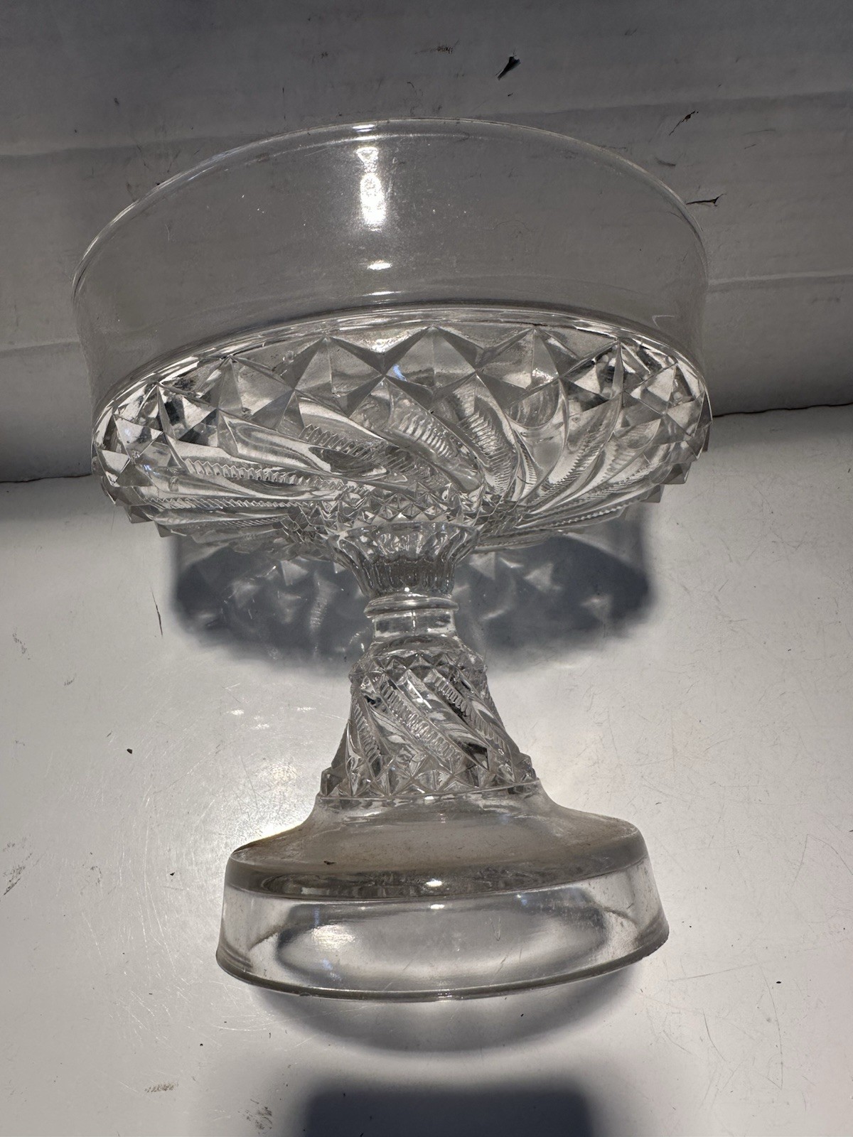 Antique EAPG Cut & Pattern US Glass Co. Compote Bar & Diamond Richards & Hartley