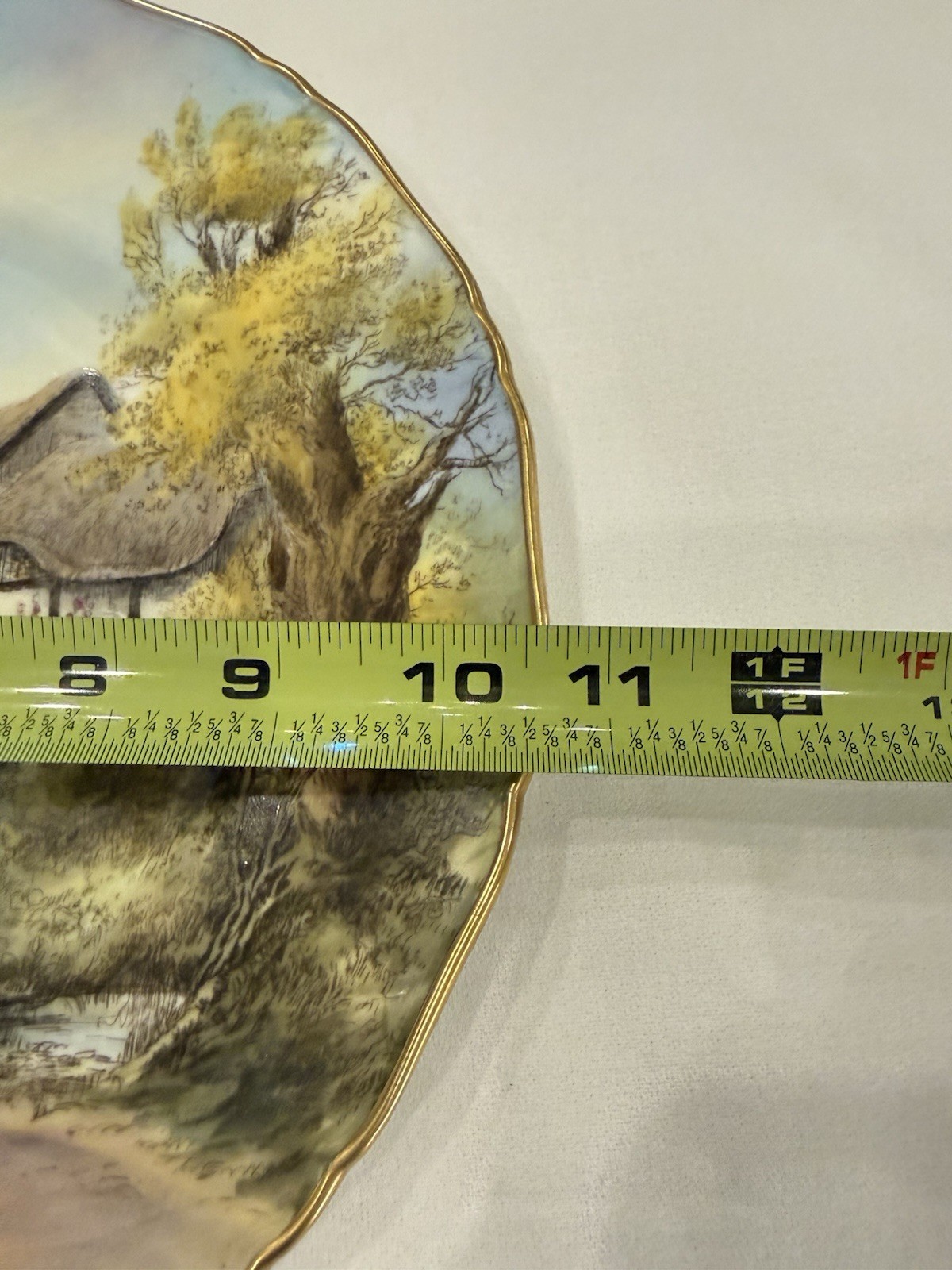 Pristine 1953 Royal Worcester 10.5″ Cabinet Plate Fladbury Signed J Smith Mint
