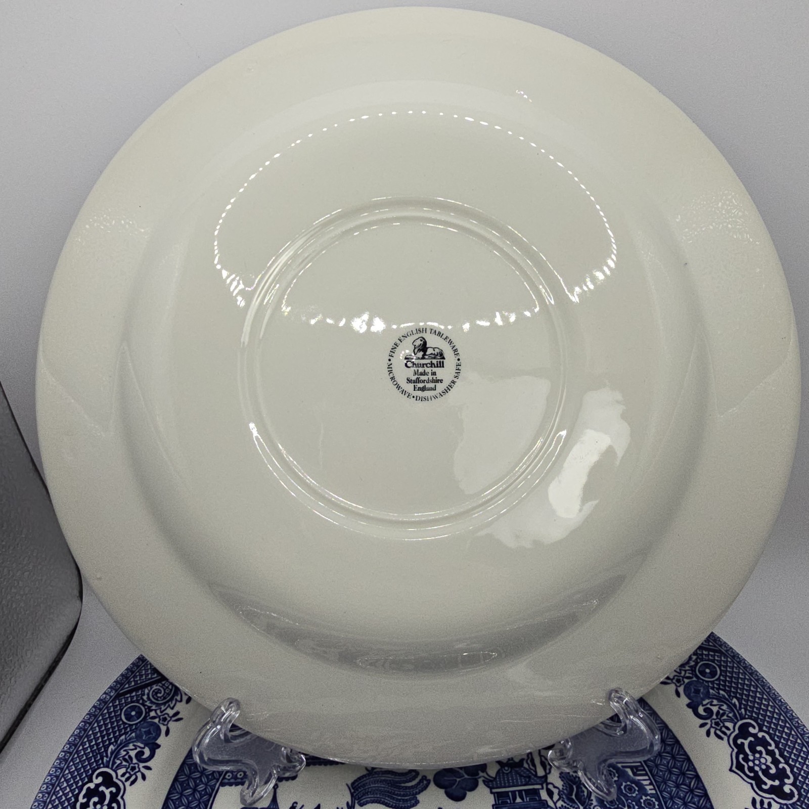 Set of 4 Churchill Blue Willow Dinner Plates 10.25 In England Chinoiserie