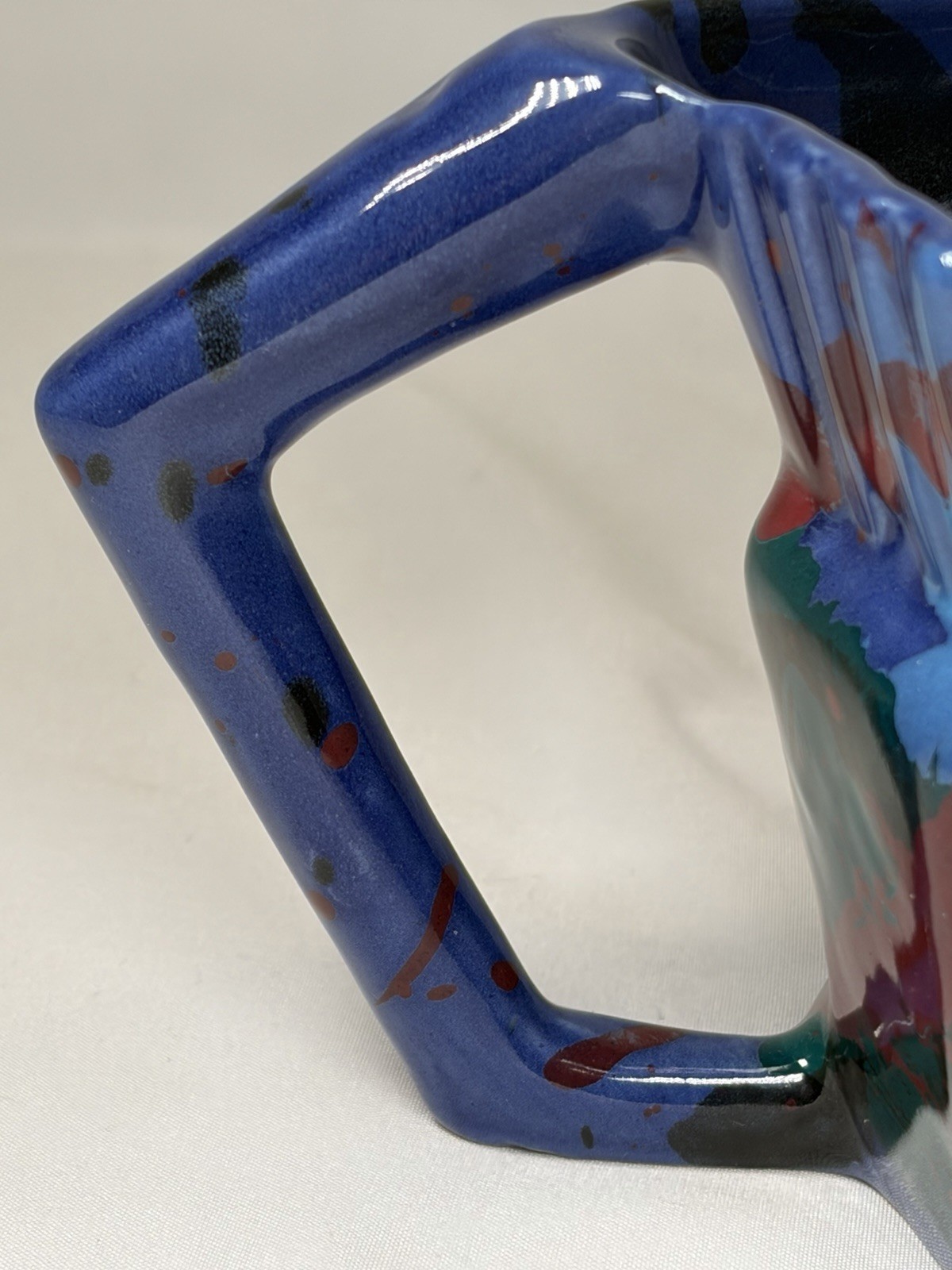 RARE CHARLES NALLE Studio Art Pottery Mug ABSTRACT Contemporary Splatter Multi
