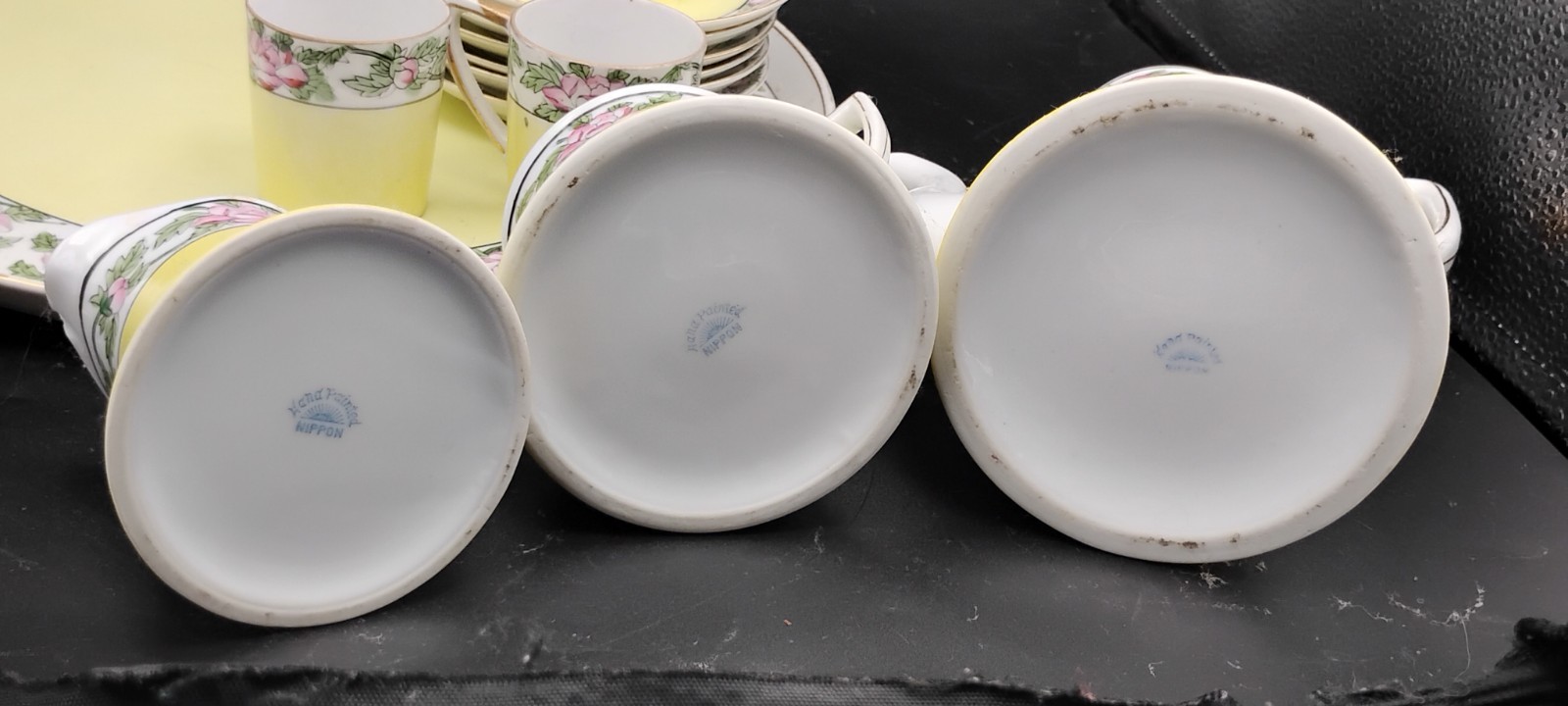 15 Piece Vtg Hand Painted Nippon Chocolate Pot Tea Set With Tray Great Colors