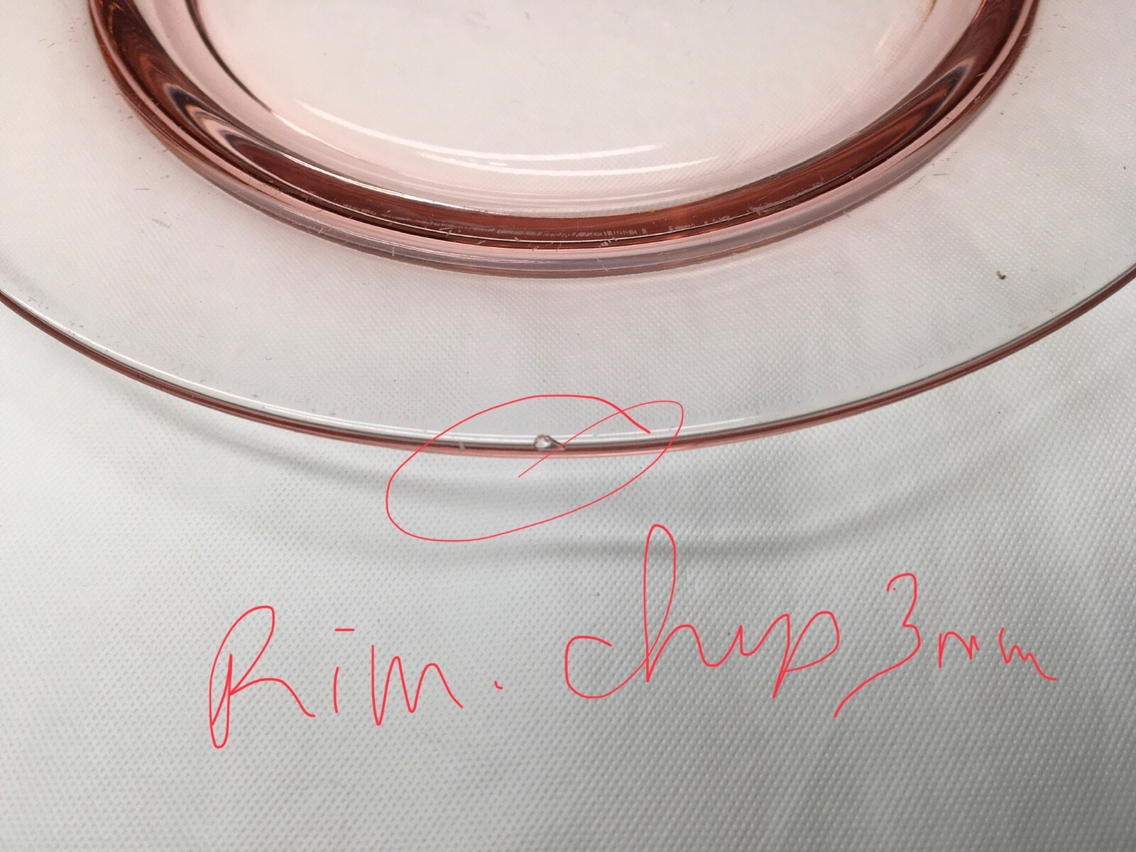 Pink Depression Glass Plates 7-3/4″ Blown Glass Salad Plates Pink Shade Varies 4